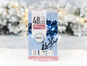261585 AKCIA SB+8 Vianočné LED svetlá 3,5+0,5m 48LED BAT-IP44 