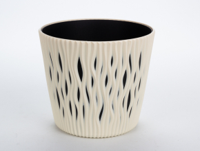 KV.DSR130 Sandy round Kvetinac s vnutrom 128x111 krem CY728