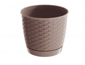 KV.DRLO220 Ratolla Kvetinac ratan s podlozkou 220x195 kavova 7502U