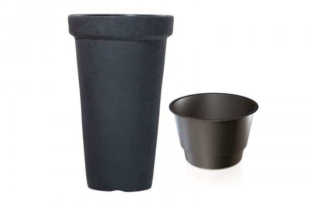 KV.DPC40 Classic Tower Kvetinac vysoky s vnutrom 400x630 Antracit S433