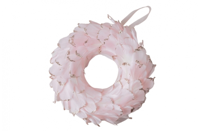 Venček ružové páperie SJ607