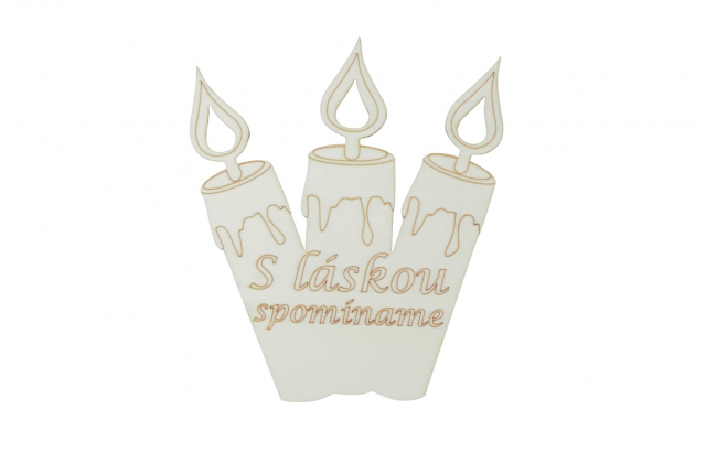 Nápis drev. "Sviečka trojitá " veľký 14cm