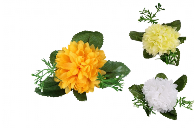 Umelé hlavy kvetov - vencovka Chryzantema s doplnkom