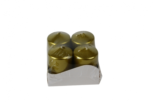 Adventná sviečka valcová 40/60 (bal.) - metal olivová