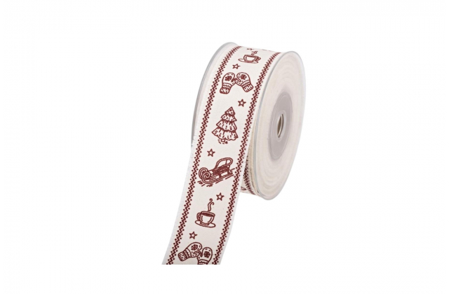 Vianočná stuha tkaná 91, 10m