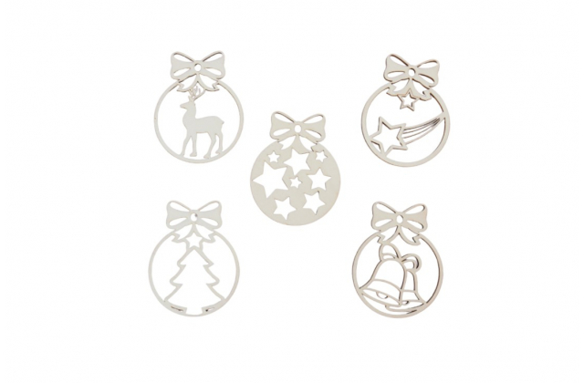 Nápis drev. Vianočná guľa