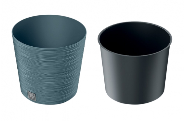 Kvetináč s vnútrom FURU ROUND LOW modrý 30 x 29,4