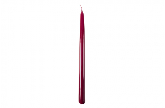 Sviečka kónická 30 cm LAKIER metal bordová
