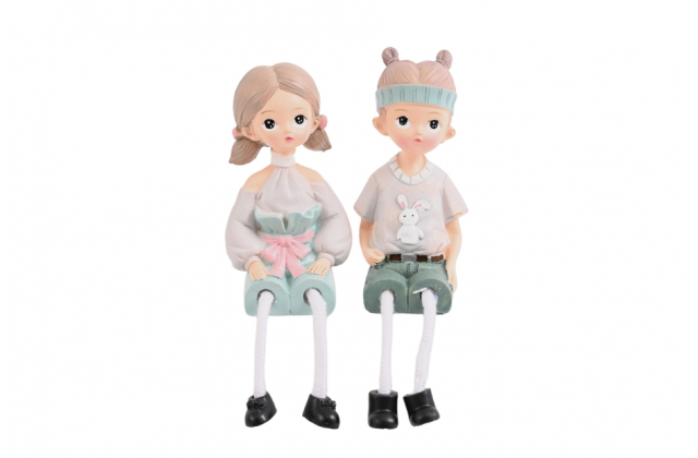 Soška dievčatko, chlapec polyr.