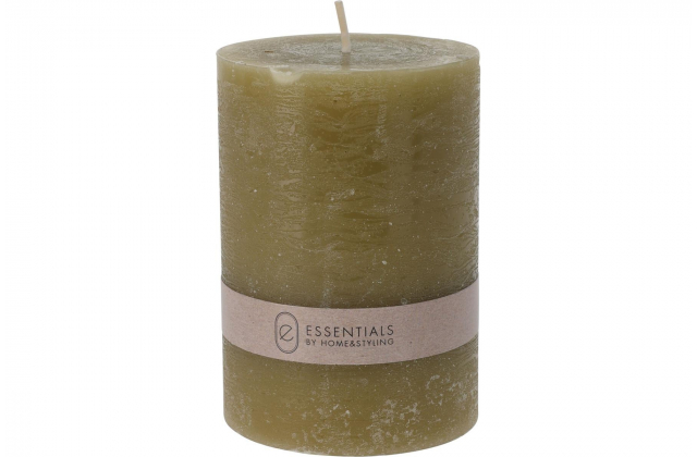 Sviečka valec 7x10cm 260gr, rustic- olivová 250856