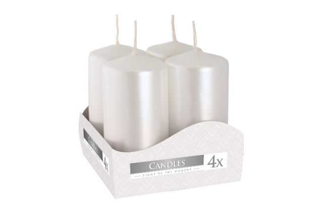 Adventná sviečka valcová 40/80 (bal.) - metal perleť