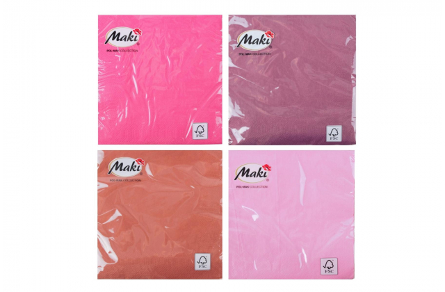 Servítky 33x33 cm aubergine, terracotta, fuchsia, candy pink