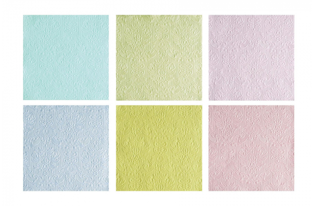  Servítky Ambiente jednofarebné 40x40 (15ks/bal) pastelové odtiene