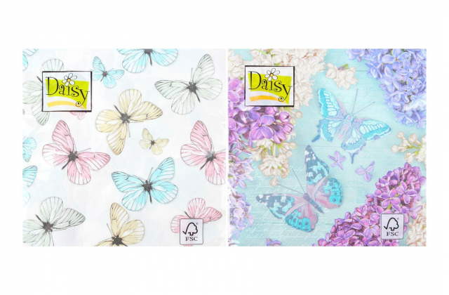 Servítky 33x33 cm Motýľ