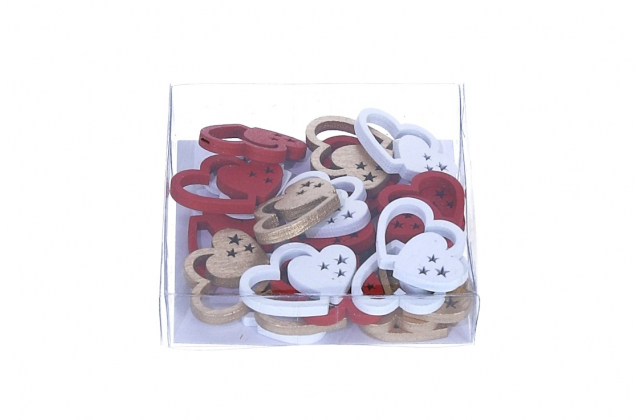 DIT488 (1bal.) Dekor.srdce drev.2,5cm S/24