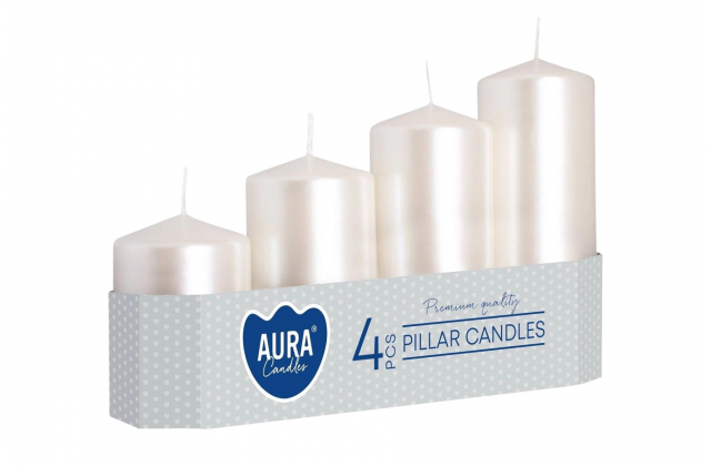 Sv. Adventná sviečka postupná 50/4 B (bal4ks) ±520gr metal biela