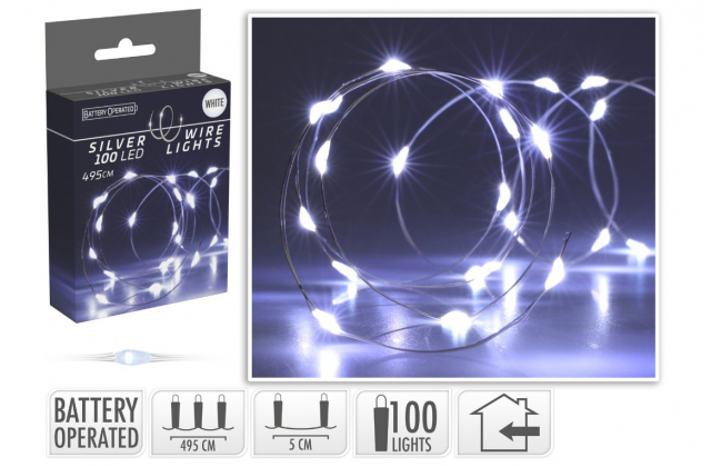 662307 SB Vian.svetla 495+10cm 100LED BAT-vnut AX9730040