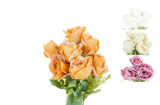 Umelá kytica ruží s doplnkom x 9