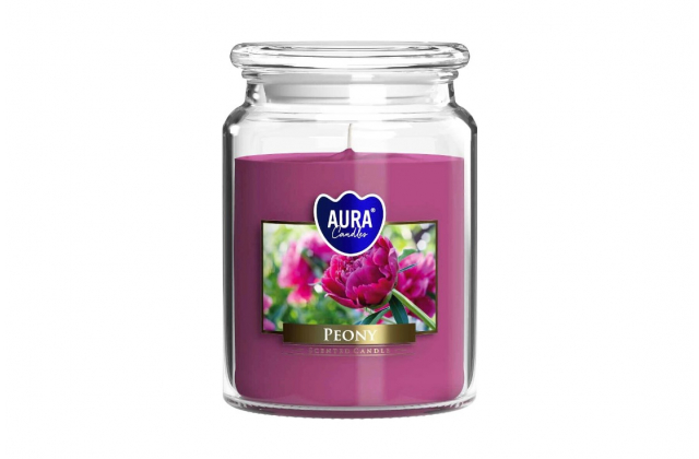 Veľká sviečka v skle s vrchnákom Peonia SND99-157