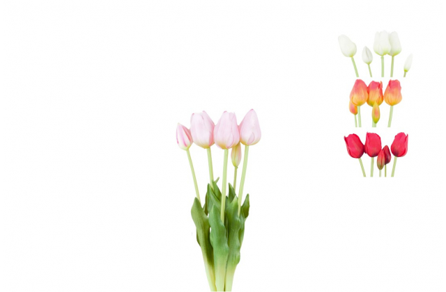 Umelá kytica pogumovaných tulipánov x 5