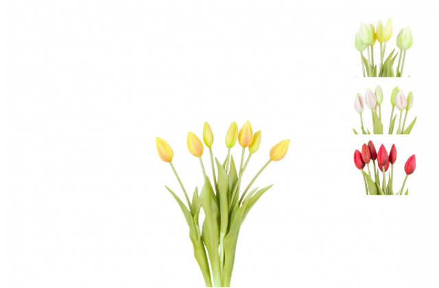 Umelá kytica pogumovaných tulipánov x 7