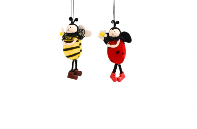 Látková dekorácia -včielka a lienka WD021A 