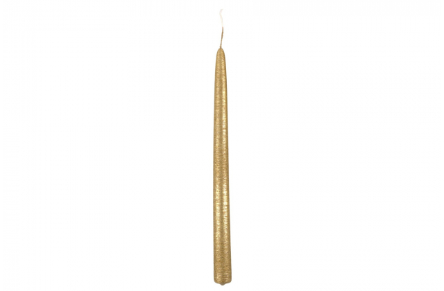 Sviečka kónická 30 cm DRAPANA zlatá