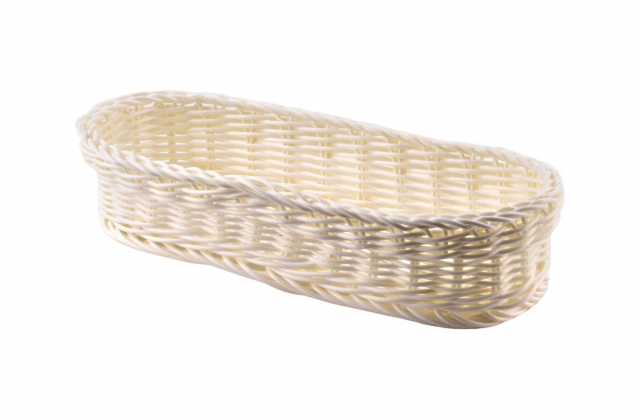 Biely ratanový košík na príbor