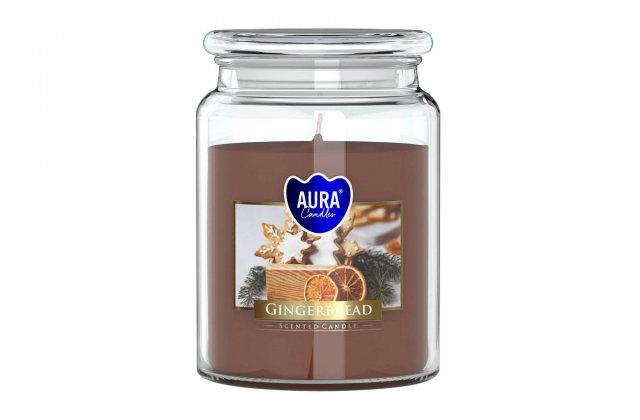 Veľká sviečka v skle s vrchnákom Gingerbread SND99-346 