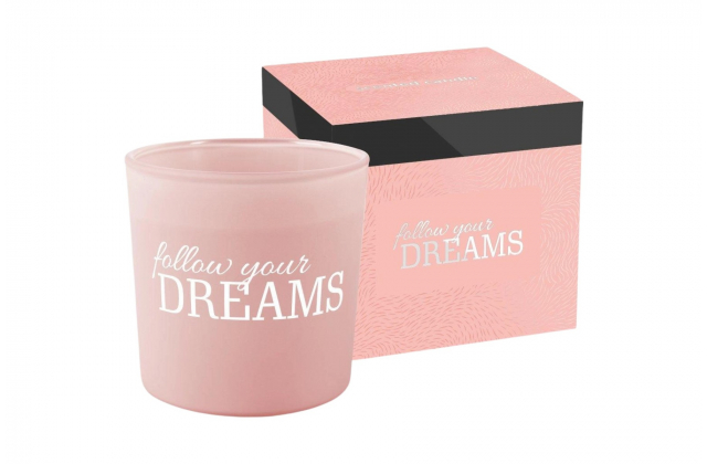 Vonná sviečka skle s dvoma knôtmi FOLLOW YOUR DREAMS SN100m-313