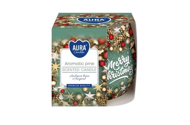 Vonná sviečka v skle so vzorom Aromatic Pine SN71S-63