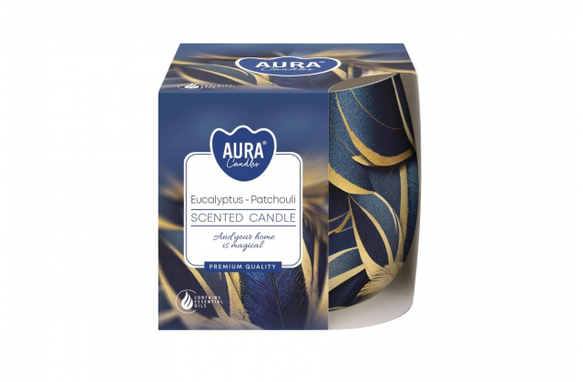 Vonná sviečka v skle so vzorom Eucalyptus - Patchouli SN71S-60 