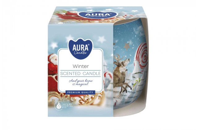 Vonná sviečka v skle so vzorom Winter SN71S-01 