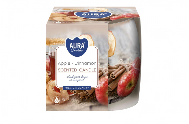 Vonná sviečka v skle so vzorom Apple-cinamon SN71S-20