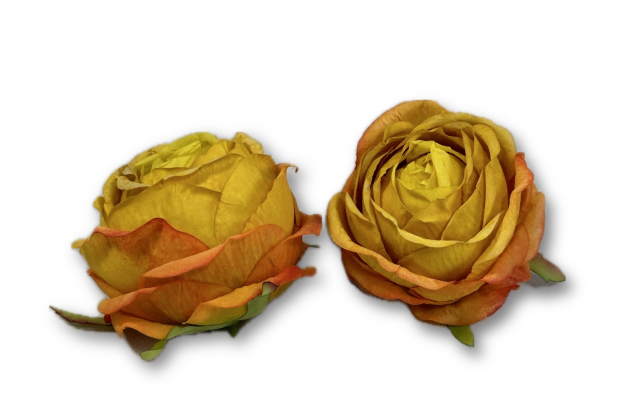 Umelé hlavy kvetov - vencovka peony yellow A7362-6 