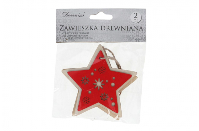 Vianočná drevená dekorácia hviezda (1bal.) ZHH26M190-123 