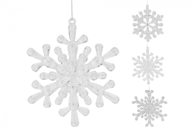 148061 Vianočná vločka 12cm číra AKP100010