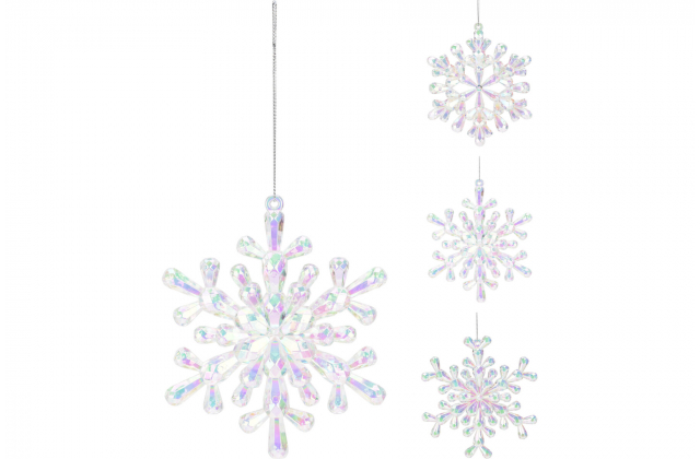 148108 Vianočná vločka 12cm perleť AKP100040