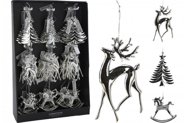 245630 Vianočná dekorácia 14cm strieborná CAA331220