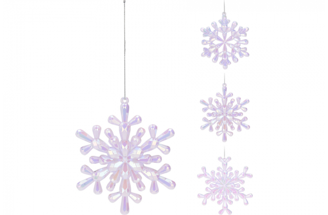 148092 Vianočná vločka 12cm číra AKP100030