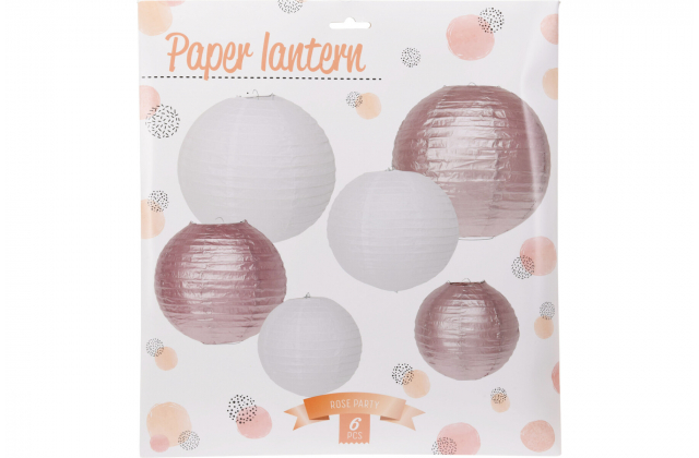 573900 Party papierový lampión (1bal.) rose 491020430