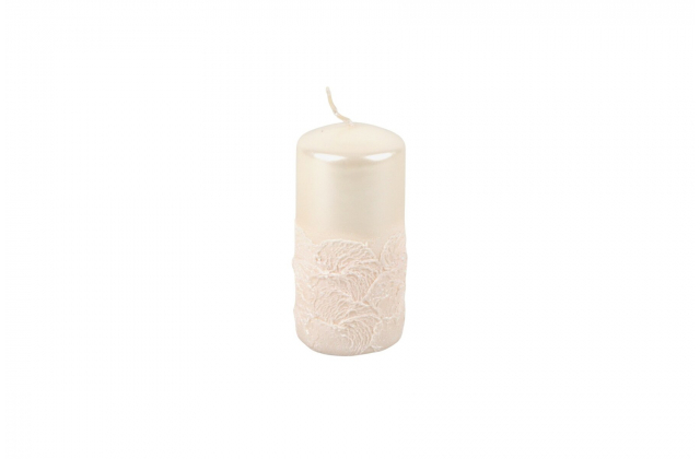 Sviečka valec 50/100 - LAWA 1/2 metal ecru