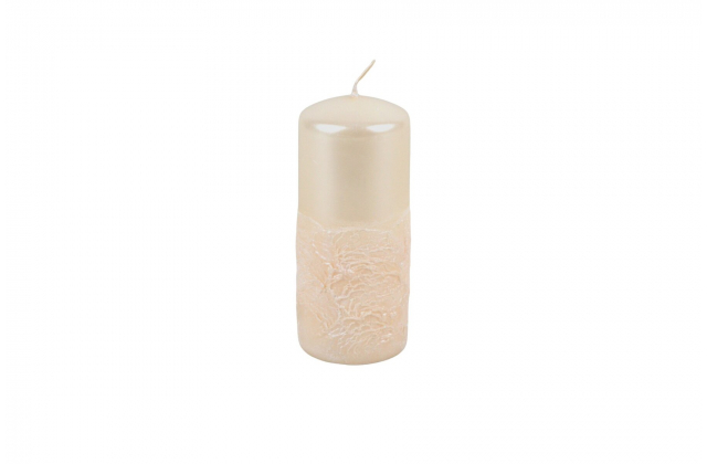 Sviečka valec 50/120 - LAWA 1/2 metal ecru