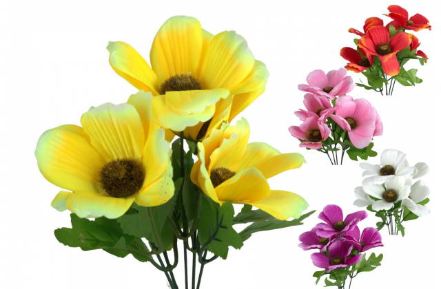 Umelá kytica Sasanky / Anemon x 5 JH009