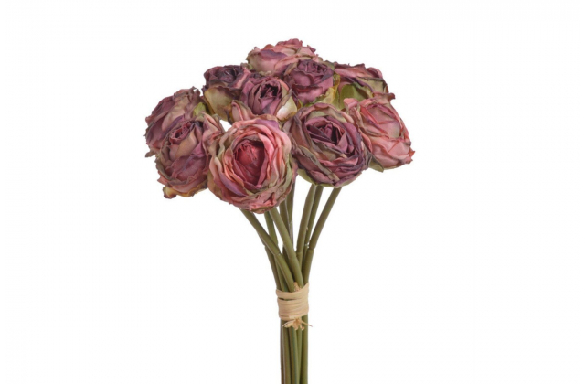 Umelá kytička sušená ruža x 10 81CAN2018A21-03