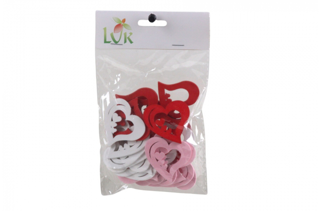 Dekoračné drevené srdiečka (1bal.) HT21A-063 