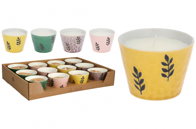 421447 Citrónová sviečka v farebnej keramike 60gr 422000150