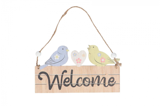  Drevená tabuľa s nápisom WELCOME LA34C05-59