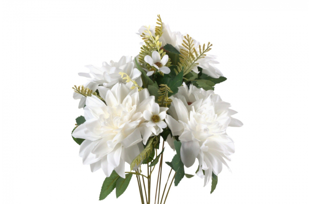 Umelá kytica dália s doplnkom x 9 A8403 