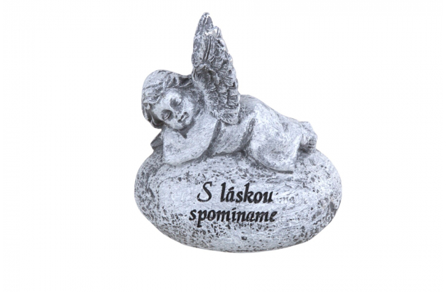 Smútočná dekorácia - Anjel na kameni " S láskou spomíname " YW23162